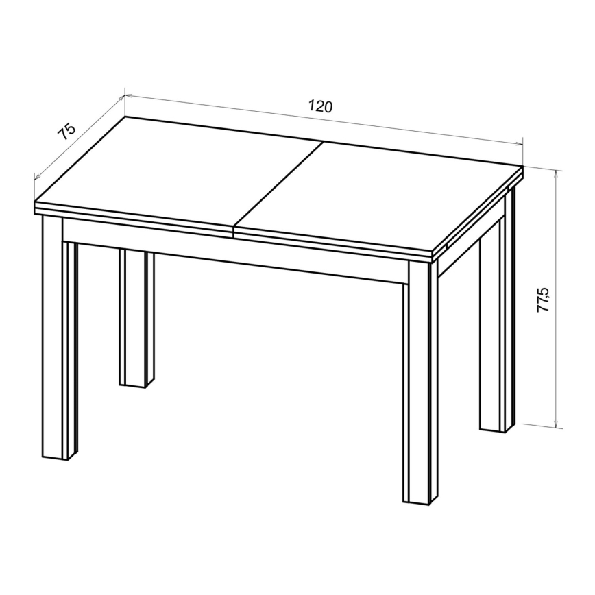Επεκτεινόμενο τραπέζι τραπεζαρίας DOO 120/160x75 cm σε ανοιχτή απόχρωση καρυδιάς