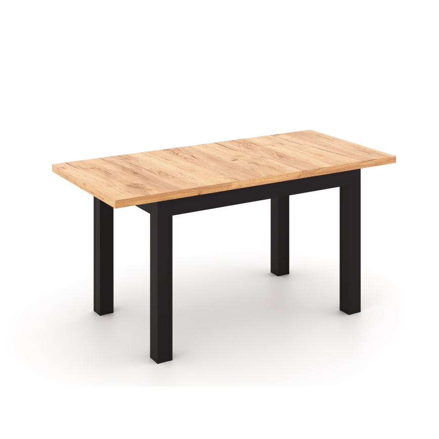 Επεκτεινόμενο τραπέζι τραπεζαρίας DOO 120/160x75 cm δρυς craft/μαύρο