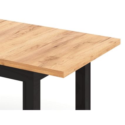 Επεκτεινόμενο τραπέζι τραπεζαρίας DOO 120/160x75 cm δρυς craft/μαύρο