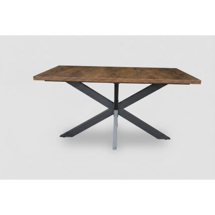Επεκτεινόμενο τραπέζι τραπεζαρίας SAMLE 150/190x80 cm, φινίρισμα δρυς Lefkas/μαύρο
