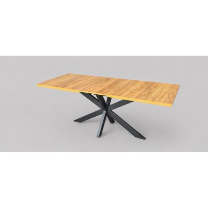 Επεκτεινόμενο τραπέζι τραπεζαρίας SAMLE 150/190x80 cm δρυς craft/μαύρο