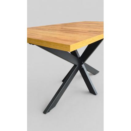 Επεκτεινόμενο τραπέζι τραπεζαρίας SAMLE 150/190x80 cm δρυς craft/μαύρο