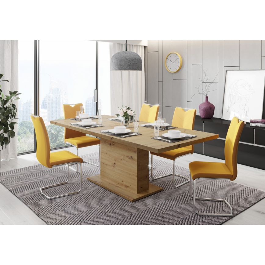 Επεκτεινόμενο τραπέζι τραπεζαρίας STRAP σε απόχρωση artisan δρυός