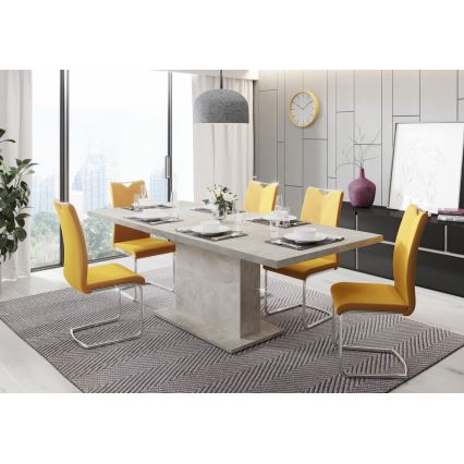 Επεκτεινόμενο τραπέζι τραπεζαρίας STRAP, γκρι όψη σκυροδέματος