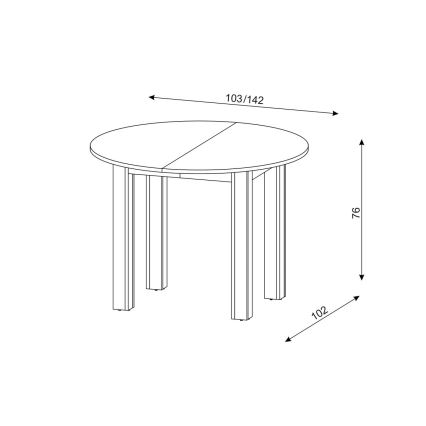 Επεκτεινόμενο τραπέζι τραπεζαρίας WILY, σε απόχρωση Artisan δρυός/μαύρο