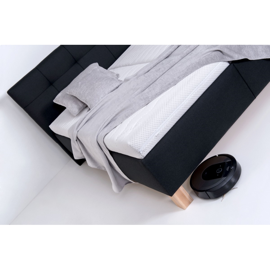 Επενδεδυμένο κρεβάτι MARIA 160x200 cm με αποθηκευτικό χώρο, χωρίς στρώμα, ανθρακί