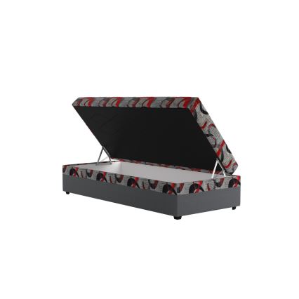 Επενδεδυμένο ντιβάνι ESTEL 90x200 cm με αποθηκευτικό χώρο, γκρι