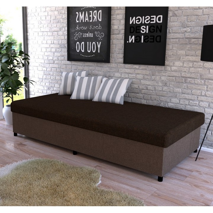 Επενδυμένο κρεβάτι με αποθηκευτικό χώρο CORY 80x200 καφέ