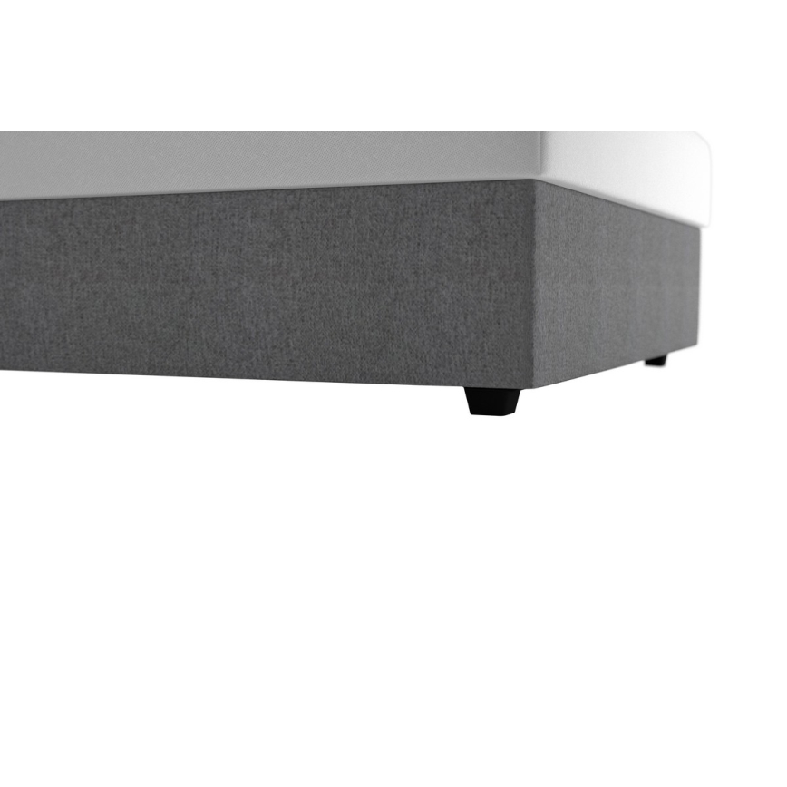 Επενδυμένο κρεβάτι με αποθηκευτικό χώρο και στρώμα DARIA 120x200 cm γκρι