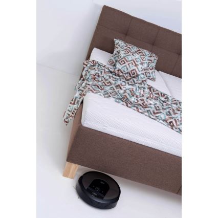 Επενδυμένο κρεβάτι με αποθηκευτικό χώρο χωρίς στρώμα MARIA 180x200 cm καφέ