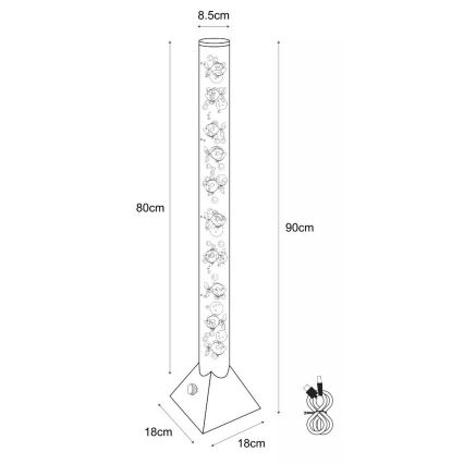 Zuma Line - LED RGB Επιδαπέδιο φωτιστικό LED/3,6W/5V