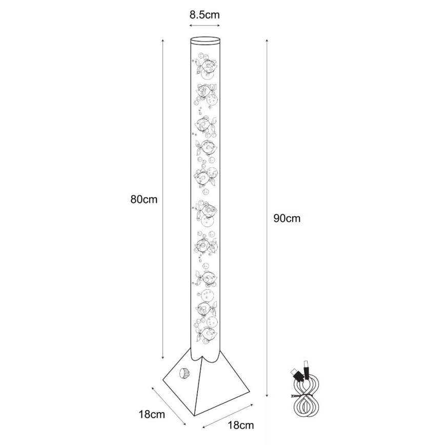 Zuma Line - LED RGB Επιδαπέδιο φωτιστικό LED/3,6W/5V