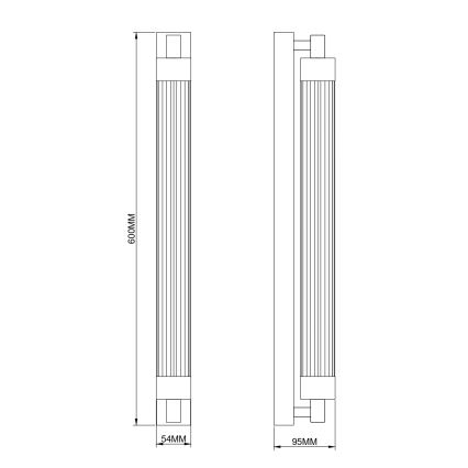 Zuma Line - Επιτοίχιο φωτιστικό LED, 14W, 230V, φινίρισμα ορείχαλκου