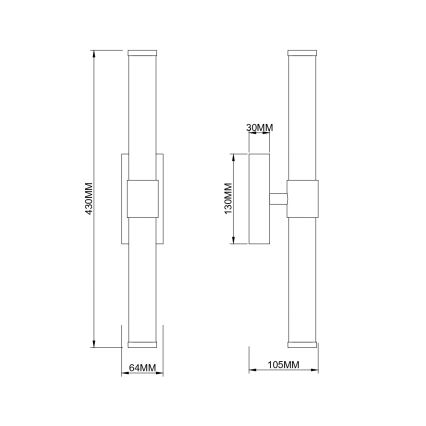 Zuma Line - LED Επιτοίχιο φωτιστικό LED/8W/230V μπρούτζινο