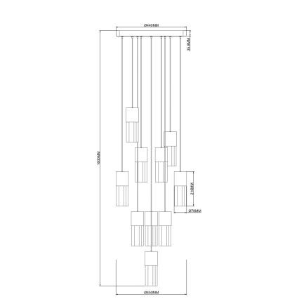 Zuma Line - LED κρεμαστό φωτιστικό σε καλώδιο LED/50W/230V χρυσό