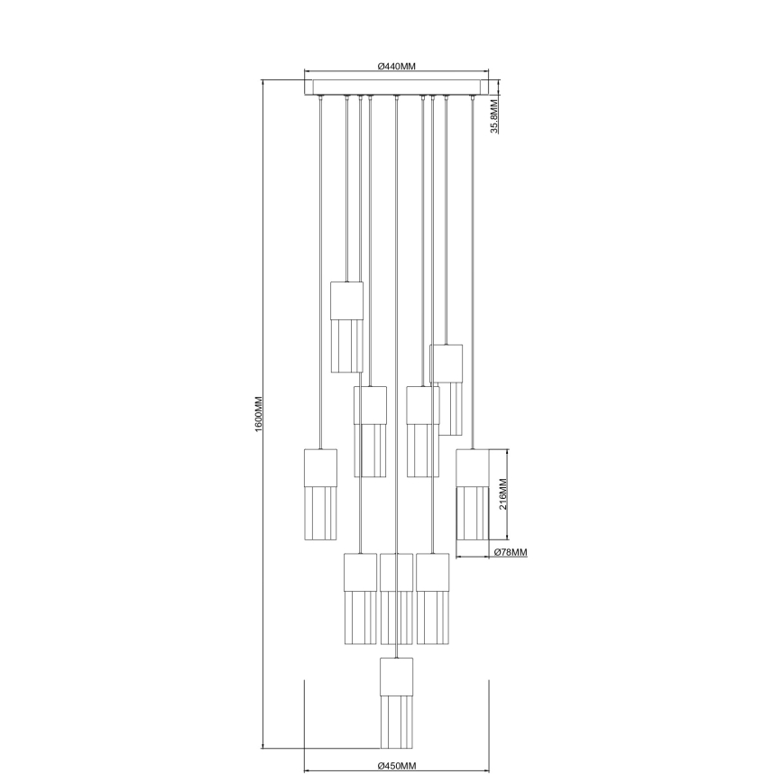 Zuma Line - LED κρεμαστό φωτιστικό σε καλώδιο LED/50W/230V χρυσό