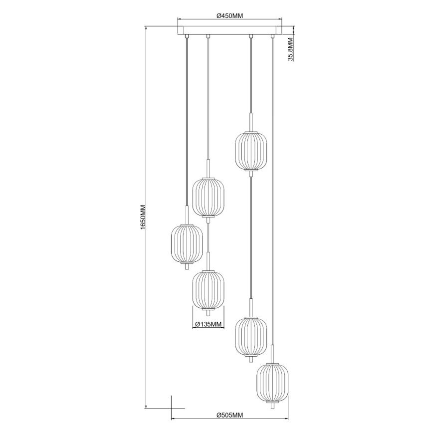 Zuma Line - LED πολυέλαιος σε καλώδιο LED/34W/230V διάμ. 50,5 cm χρυσός