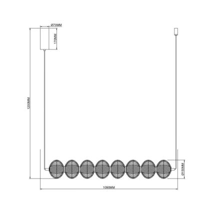 Zuma Line - Κρεμαστό φωτιστικό LED με καλώδιο LED/50W/230V χρυσό