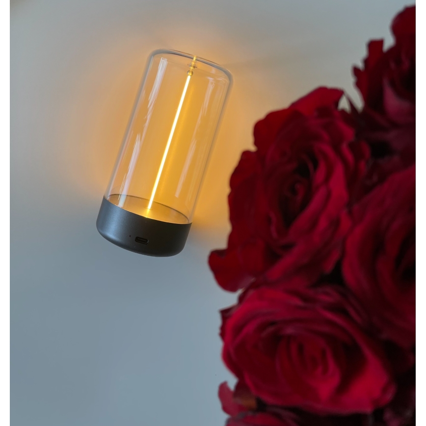 Zuma Line - LED Dimmable επαναφορτιζόμενο επιτραπέζιο φωτιστικό LED/0,5W/230V μαύρο IP54