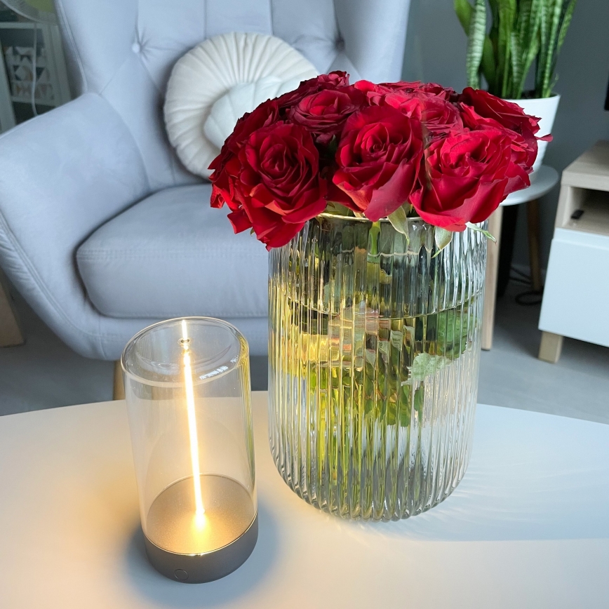 Zuma Line - LED Dimmable επαναφορτιζόμενο επιτραπέζιο φωτιστικό LED/0,5W/230V μαύρο IP54
