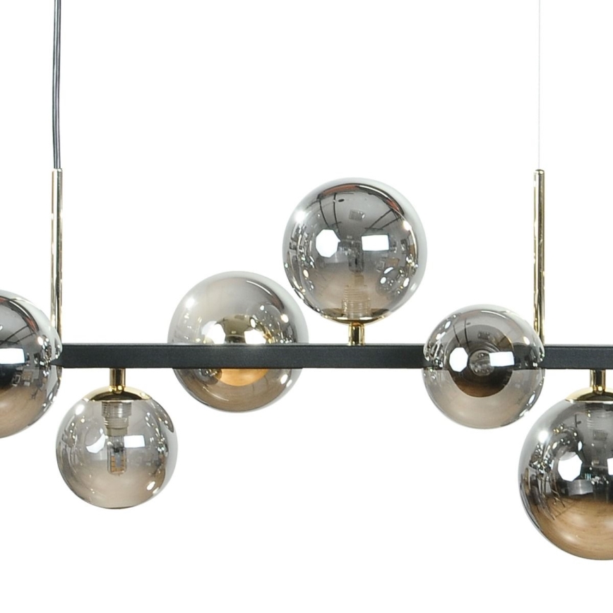 Zuma Line - Κρεμαστό φωτιστικό με καλώδιο 10xG9/8W/230V μαύρο/καπνιστό μαύρο