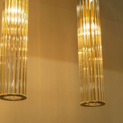 Zuma Line - Κρεμαστό φωτιστικό με καλώδια 4xE14/7W/230V χρυσό