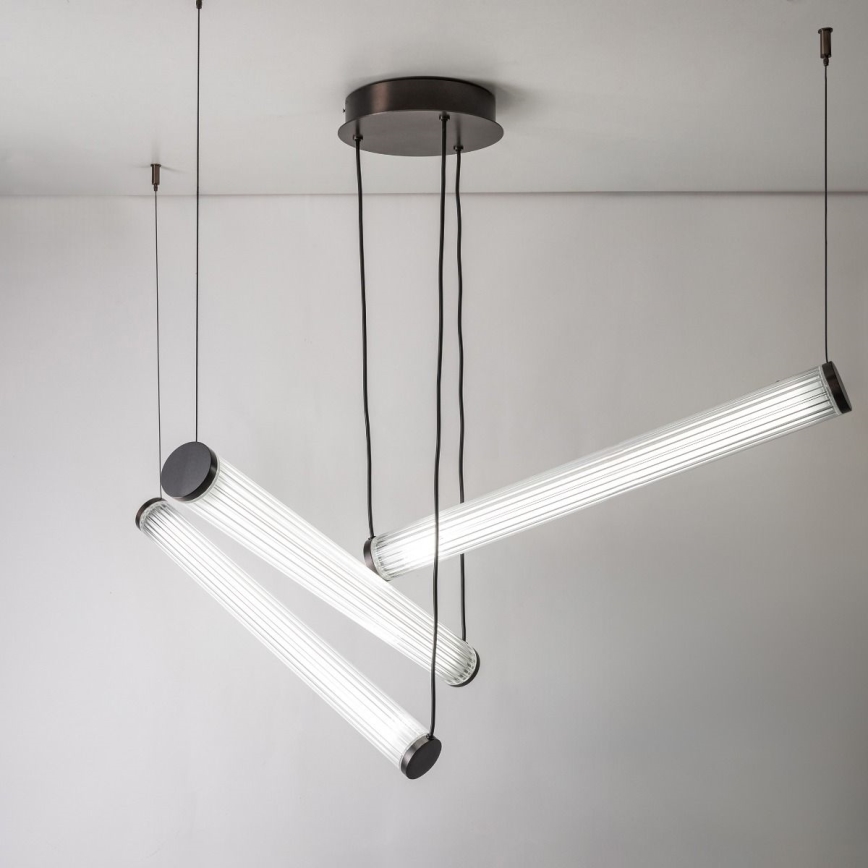Zuma Line - Ρυθμιζόμενος LED πολυέλαιος σε καλώδιο LED/64W/230V 2700-6500K μαύρος + τηλεχειριστήριο