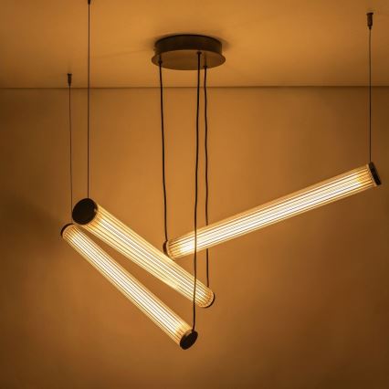 Zuma Line - Ρυθμιζόμενος LED πολυέλαιος σε καλώδιο LED/64W/230V 2700-6500K μαύρος + τηλεχειριστήριο