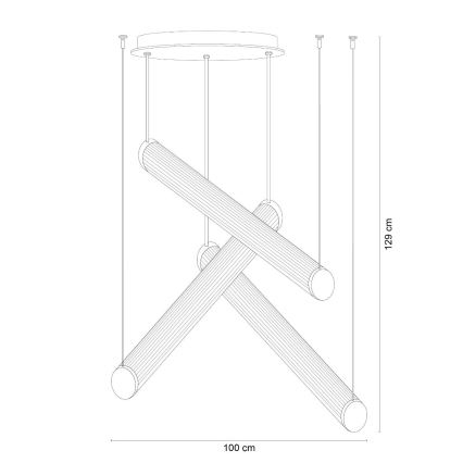 Zuma Line - Ρυθμιζόμενος LED πολυέλαιος σε καλώδιο LED/64W/230V 2700-6500K μαύρος + τηλεχειριστήριο