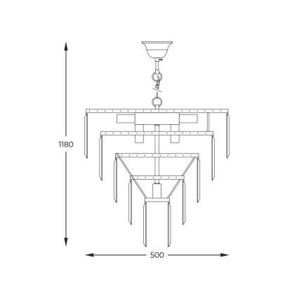 Zuma Line - Κρεμαστό φωτιστικό οροφής 10xE14/40W/230V χρυσαφί