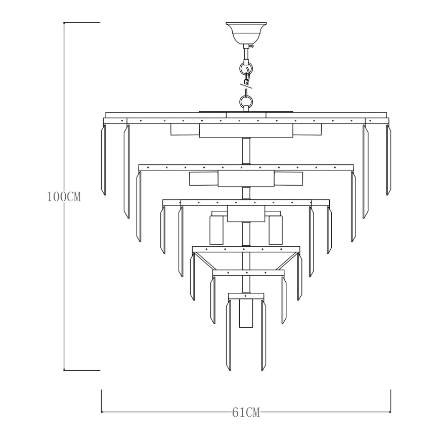 Zuma Line - Κρεμαστό φωτιστικό με αλυσίδα 20xE14/40W/230V, χρυσό
