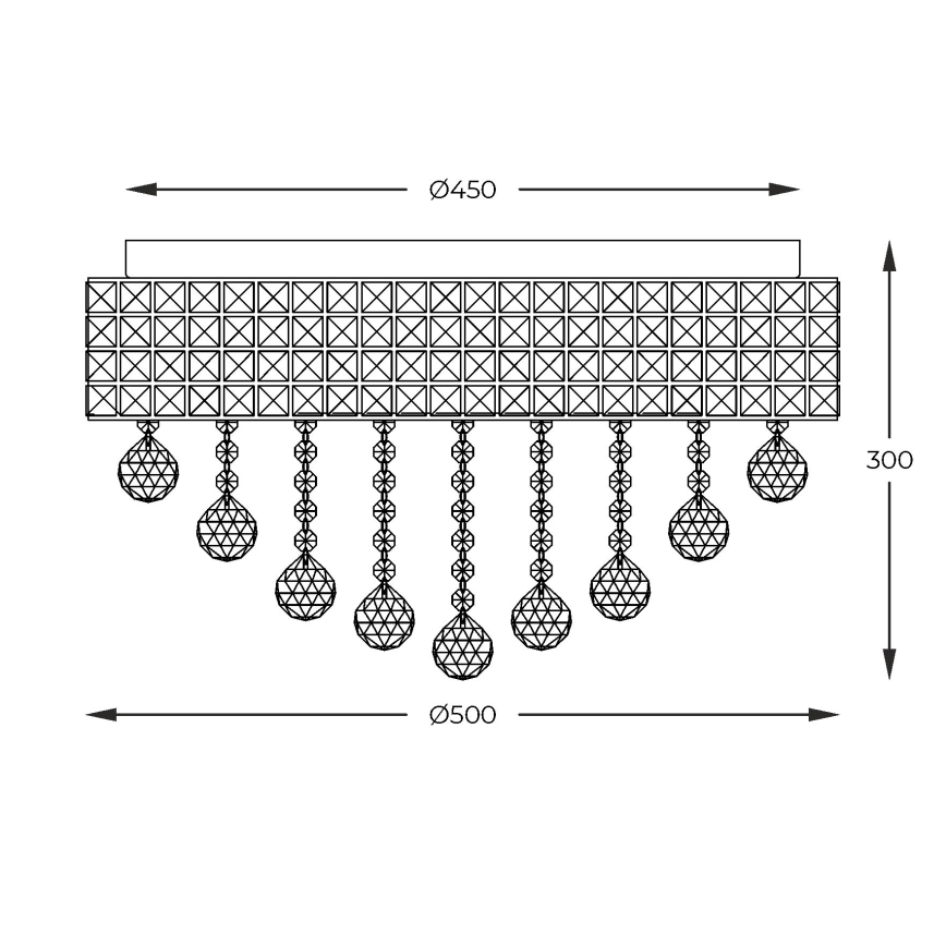 Zuma Line - Φωτιστικό οροφής 9xG9/25W/230V διάμετρος 50 cm γυαλιστερό χρώμιο