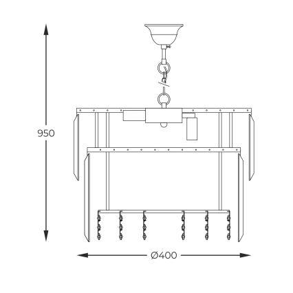 Zuma Line - Κρεμαστό φωτιστικό οροφής 8xE14/40W/230V διάμετρος 40 cm χρυσαφί