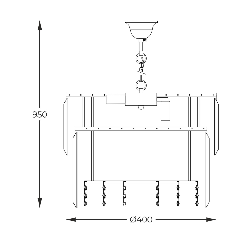 Zuma Line - Κρεμαστό φωτιστικό οροφής 8xE14/40W/230V διάμετρος 40 cm χρυσαφί