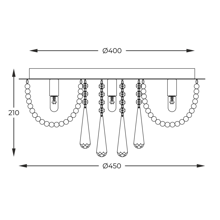 Zuma Line - Φωτιστικό οροφής 6xG9/25W/230V διάμετρος 45 cm γυαλιστερό χρώμιο