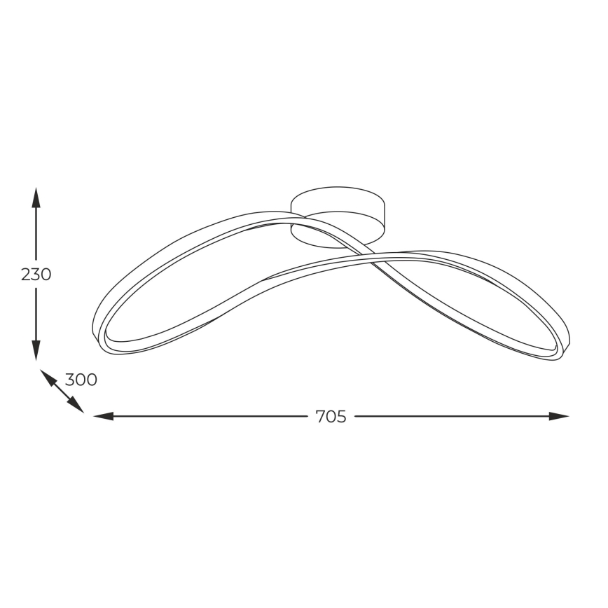 Zuma Line - LED Πλαφονιέρα οροφής LED/45W/230V 3000/4000/6000K μαύρο