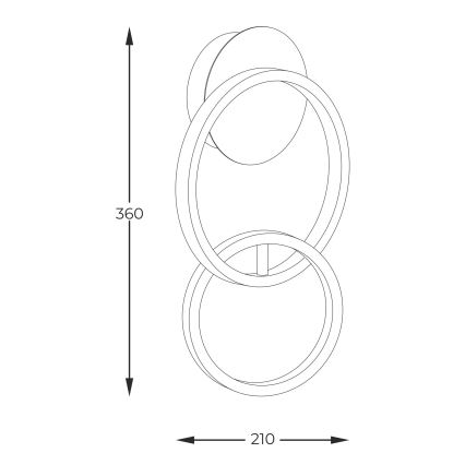 Zuma Line - Φωτιστικό τοίχου LED LED/18W/230V 3000/4000/6000K χρυσαφί