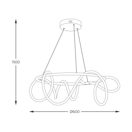 Zuma Line -  Κρεμαστό φωτιστικό οροφής LED LED/58W/230V 3000/4000/6000K χρυσαφί