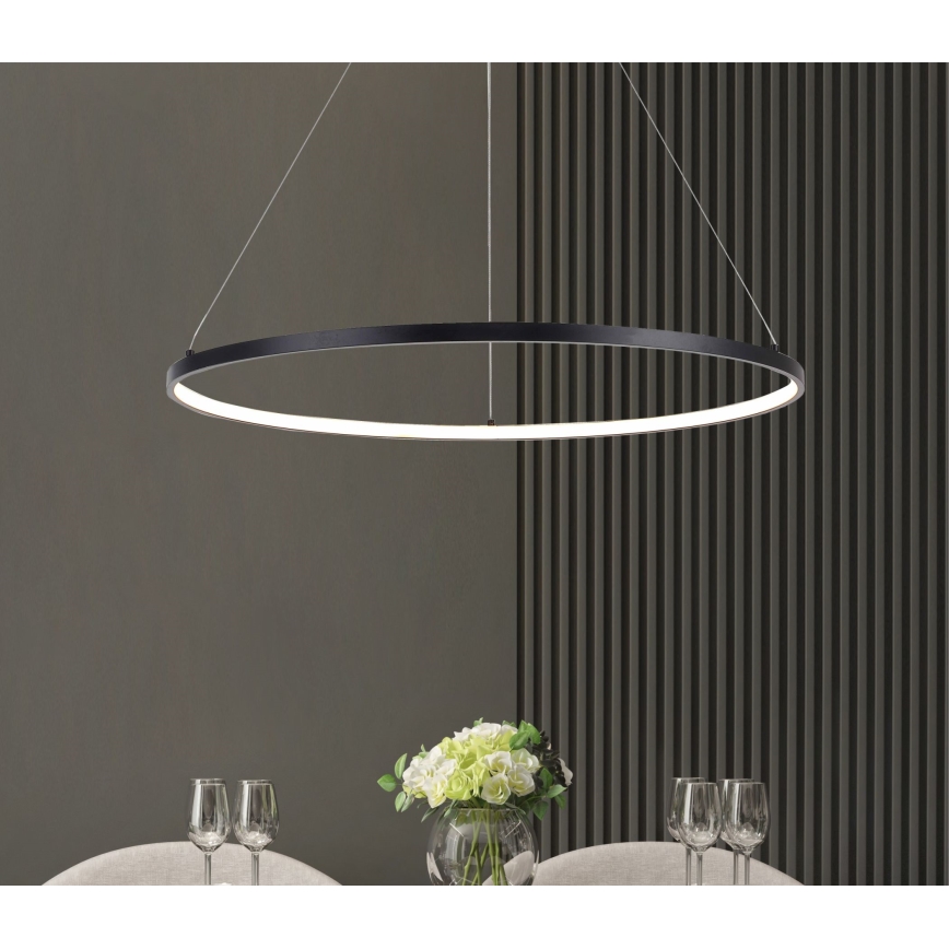 Zuma Line - LED κρεμαστό φωτιστικό με καλώδιο LED/36W/230V 3000/4000/6000K Ø 80 cm μαύρο