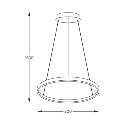 Zuma Line - LED κρεμαστό φωτιστικό με καλώδιο LED/36W/230V 3000/4000/6000K Ø 80 cm μαύρο