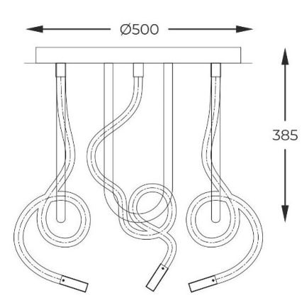 Zuma Line - LED Πλαφονιέρα οροφής LED/45W/230V 3000/4000/6000K μαύρο