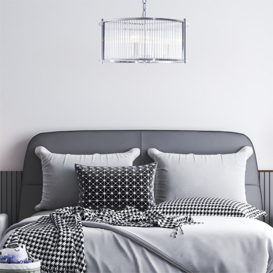 Zuma Line - Κρεμαστό φωτιστικό οροφής 3xE27/40W/230V γυαλιστερό χρώμιο