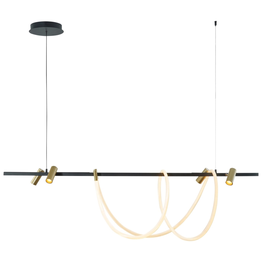 Zuma Line - Led Dimmable κρεμαστό φωτιστικό οροφής LED/60W + LED/7,5W/230V 2700-6000K μαύρο/χρυσό + τηλεχειριστήριο
