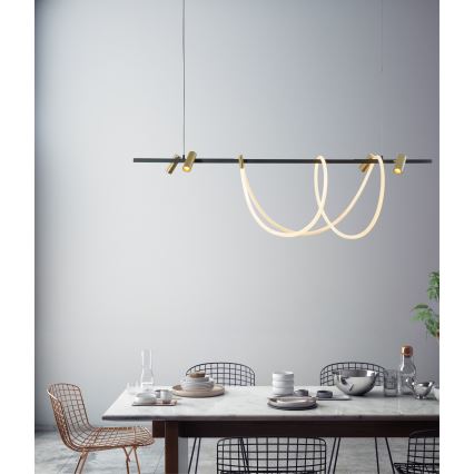 Zuma Line - Led Dimmable κρεμαστό φωτιστικό οροφής LED/60W + LED/7,5W/230V 2700-6000K μαύρο/χρυσό + τηλεχειριστήριο