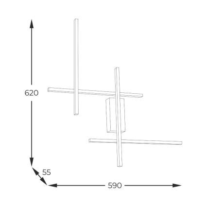 Zuma Line - Φωτιστικό τοίχου LED LED/32W/230V 3000/4000/6000K χρυσαφί
