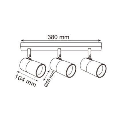 Zuma Line - Φωτιστικό σποτ 3xGU10/50W/230V μαύρο/χρυσό