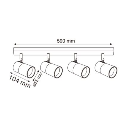 Zuma Line - Φωτιστικό σποτ 4xGU10/50W/230V μαύρο/χρυσό
