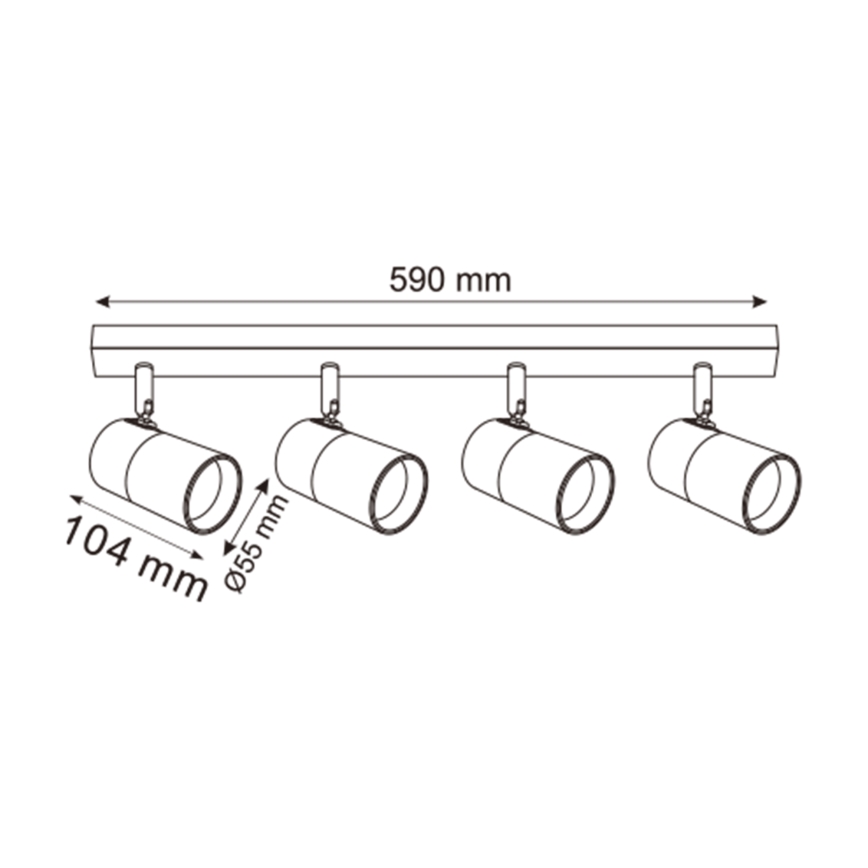 Zuma Line - Φωτιστικό σποτ 4xGU10/50W/230V μαύρο/χρυσό