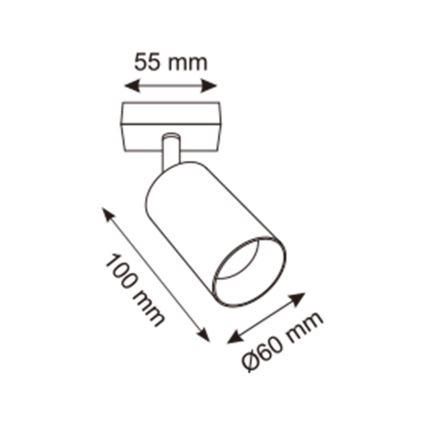 Zuma Line - Σποτ τοίχου 1xGU10/50W/230V μαύρο/γκρι