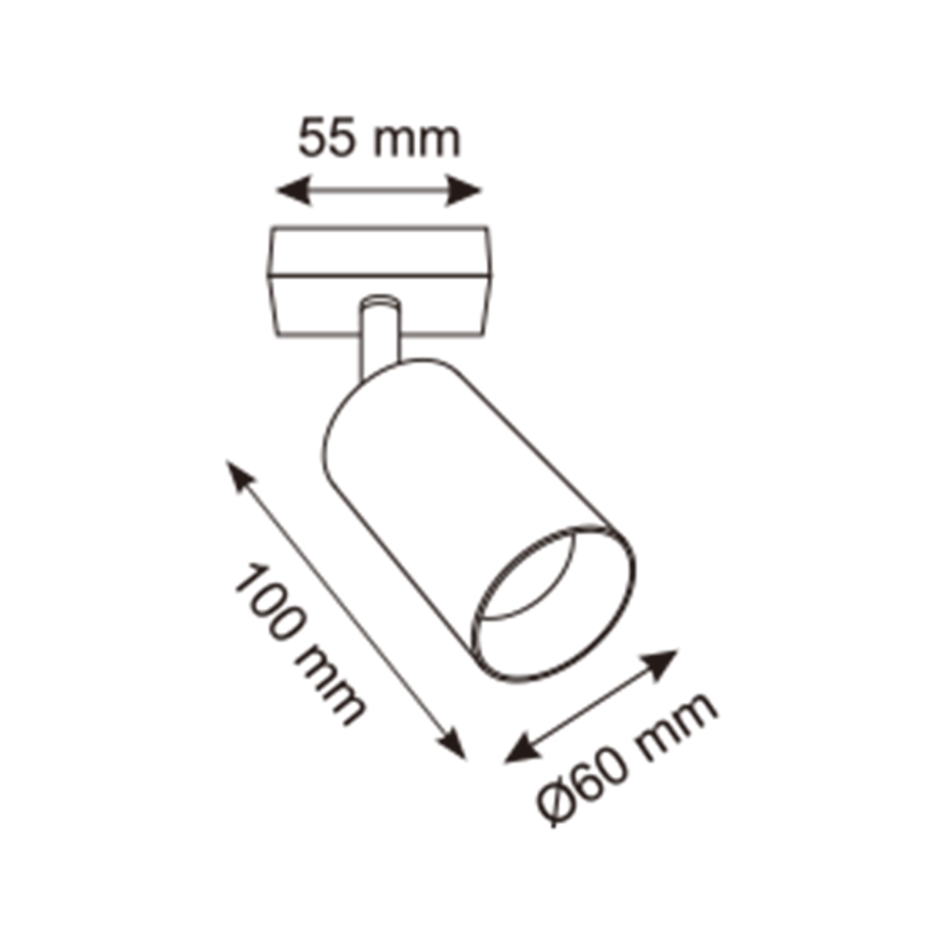 Zuma Line - Σποτ τοίχου 1xGU10/50W/230V μαύρο/γκρι